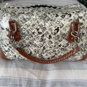 Nahui Ollin Black and Brown Patterned Shoulder Bag